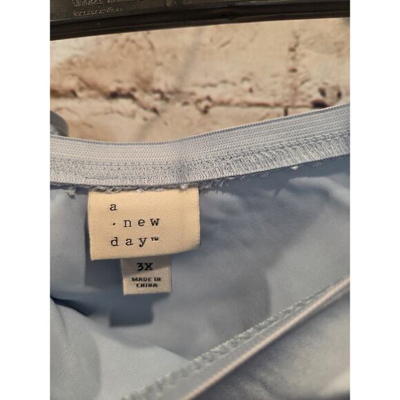 NEW A New Day Women's Solid Light Blue Maxi Slip Skirt Plus Size 3X - Picture 2 of 3